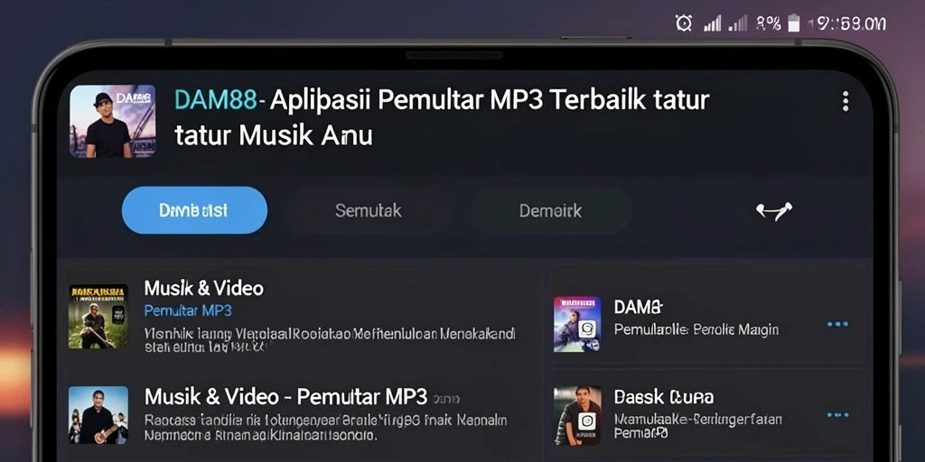 Antarmuka Pemutar MP3 yang elegan dan sederhana dari DAM88.