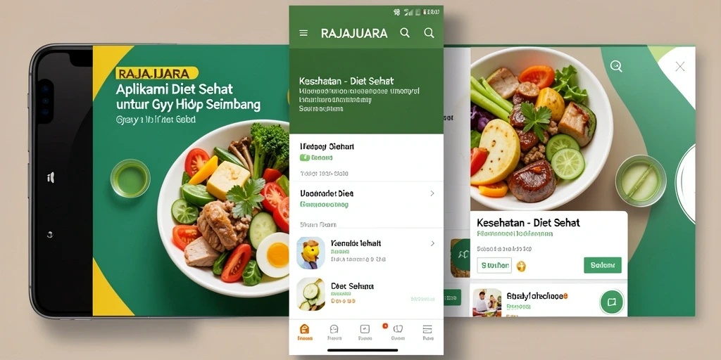 Antarmuka intuitif dengan fitur diet sehat yang lengkap.