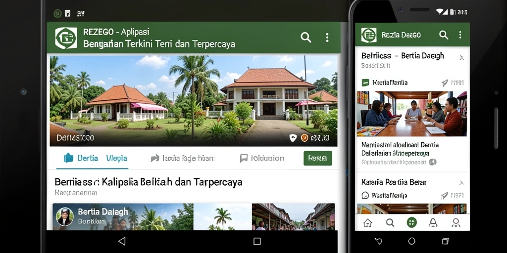 Antarmuka aplikasi REZEGO untuk berita daerah yang informatif.