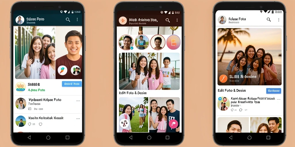 Tampilan antarmuka aplikasi Kolase Foto SL888 yang modern dan intuitif.